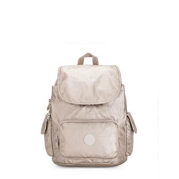 Kipling City Pack Small Metallic Rugzak Beige | BE 1515JP